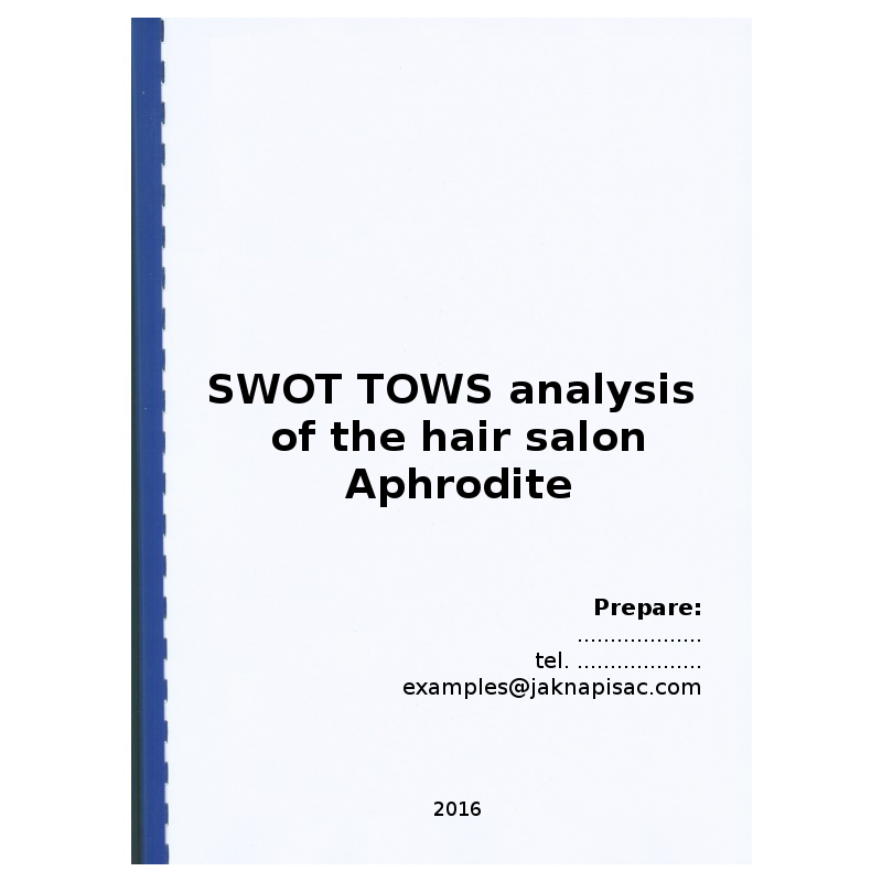 SWOT TOWS analysis of the hair salon Aphrodite