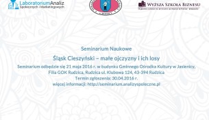 Śląsk Cieszyński - małe ojczyzny i ich losy