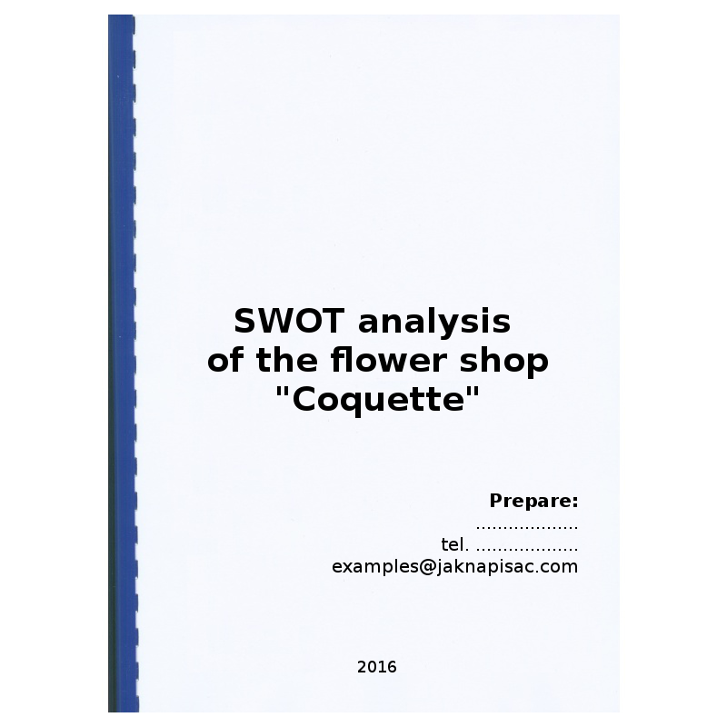 SWOT analysis of the flower shop Coquette