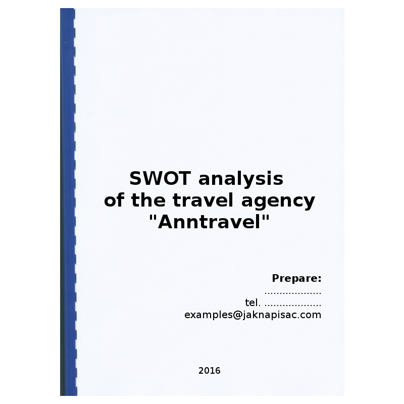 SWOT analysis of the travel agency Anntravel