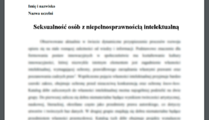 Esej: Seksualność osób z niepełnosprawnością intelektualną